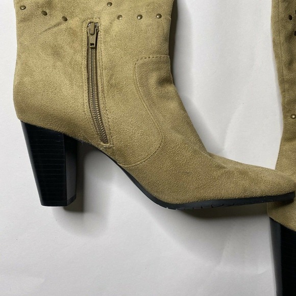 A.N.A A New Approach Tan Tall Faux Suede knee high boots Sz 8M - Picture 4 of 12